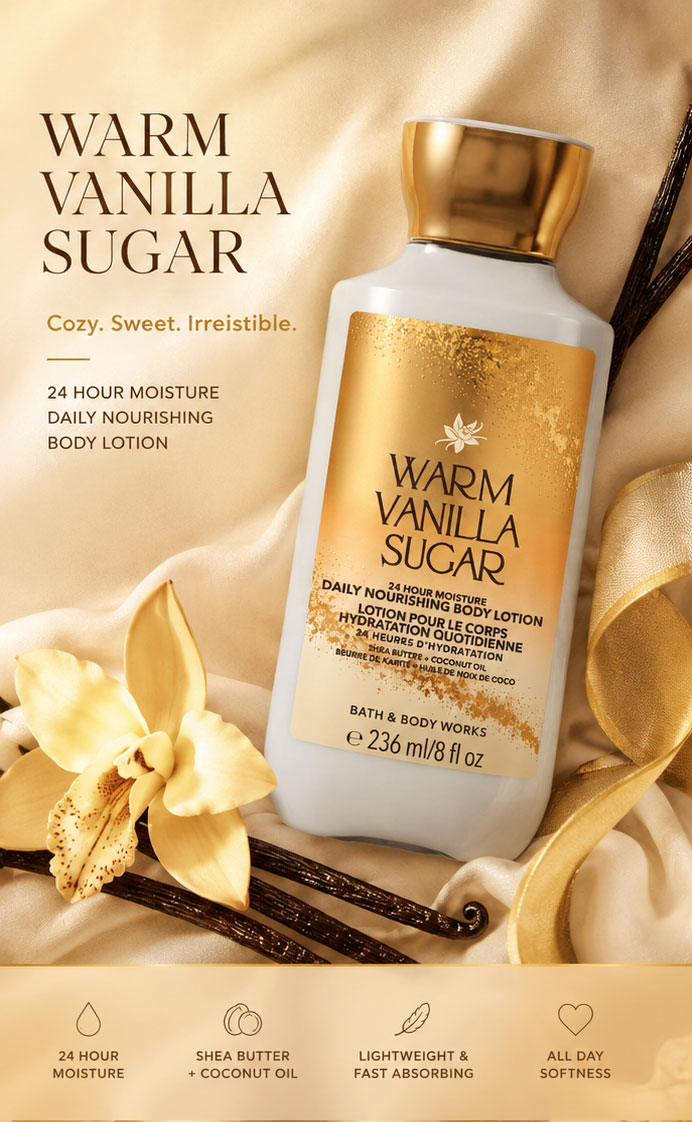لوسیون بدن بس اند بادی ورکز Warm Vanilla Sugar